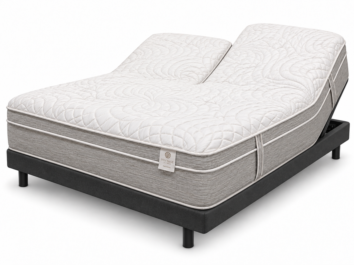 Vintage Sleep Ridgedale Split Top Queen on an adjustable base