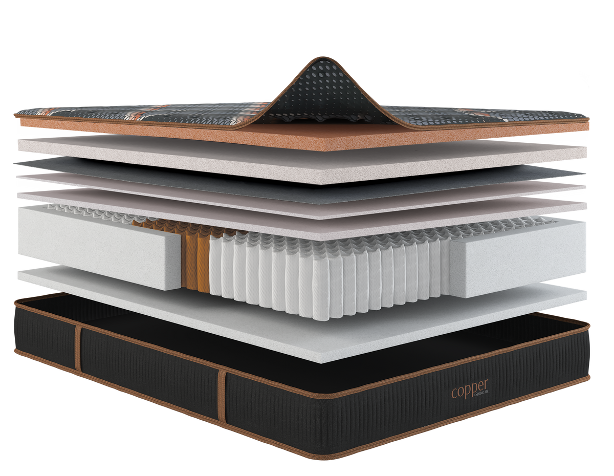 Spring Air Copper Quilted Hybrid Firm Mattress — construction illustration.