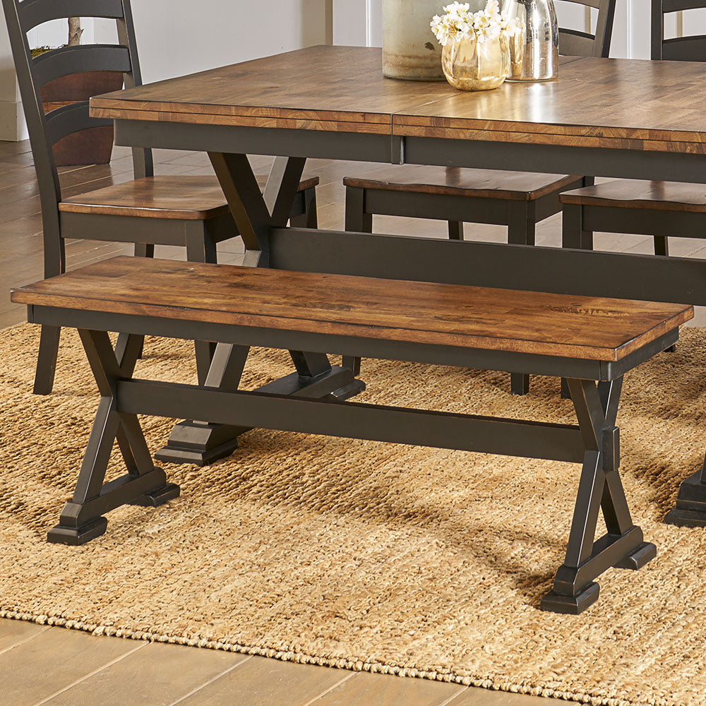 Stormy Ridge Bench With Wood Seat