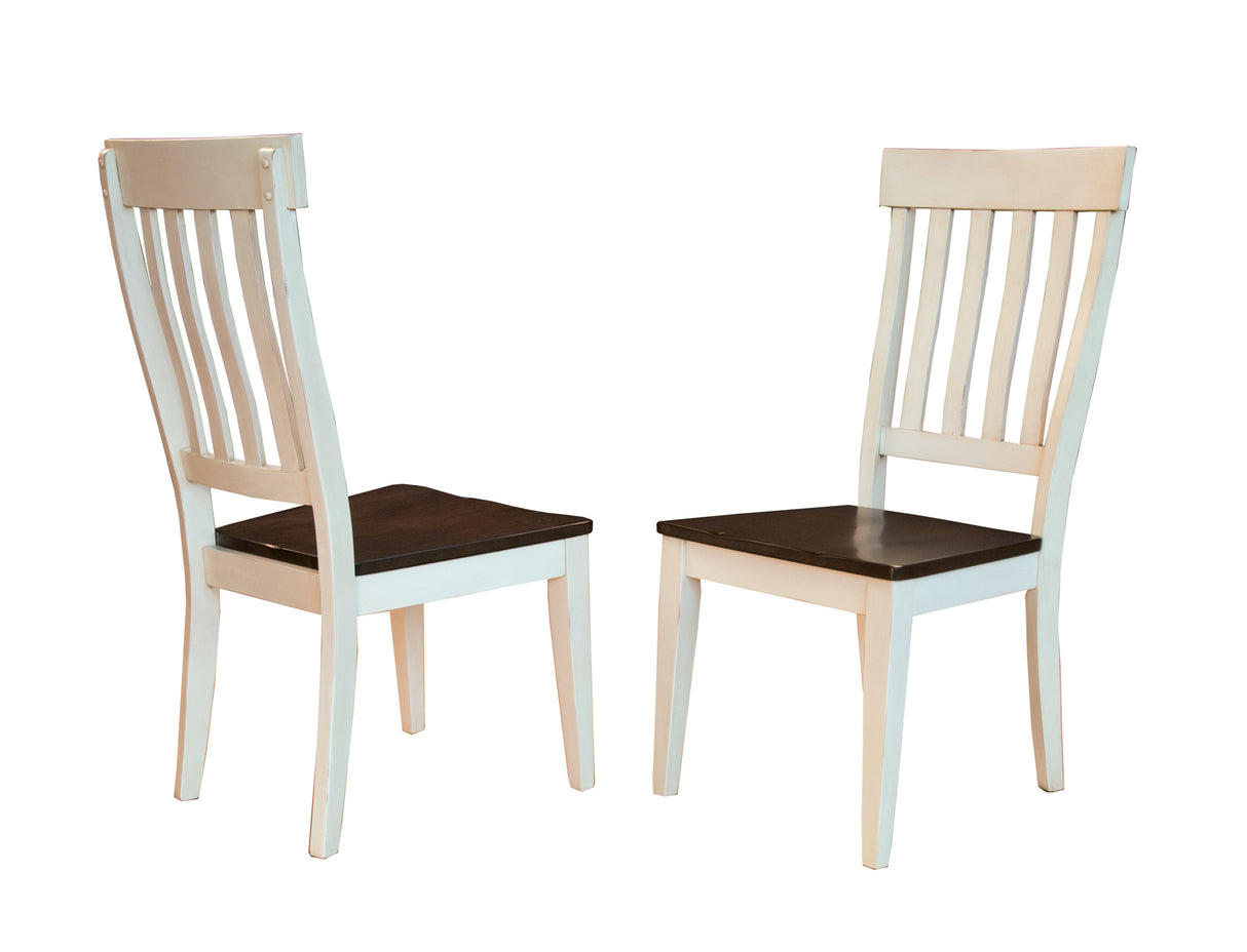 Toluca Dining Slatback Side Chair With Wood Seat
