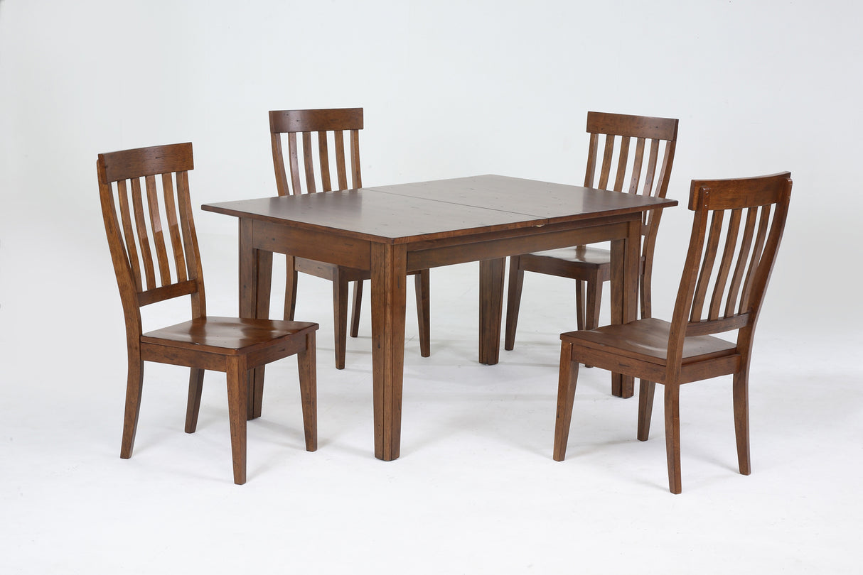 Toluca Dining Slatback Side Chair With Wood Seat
