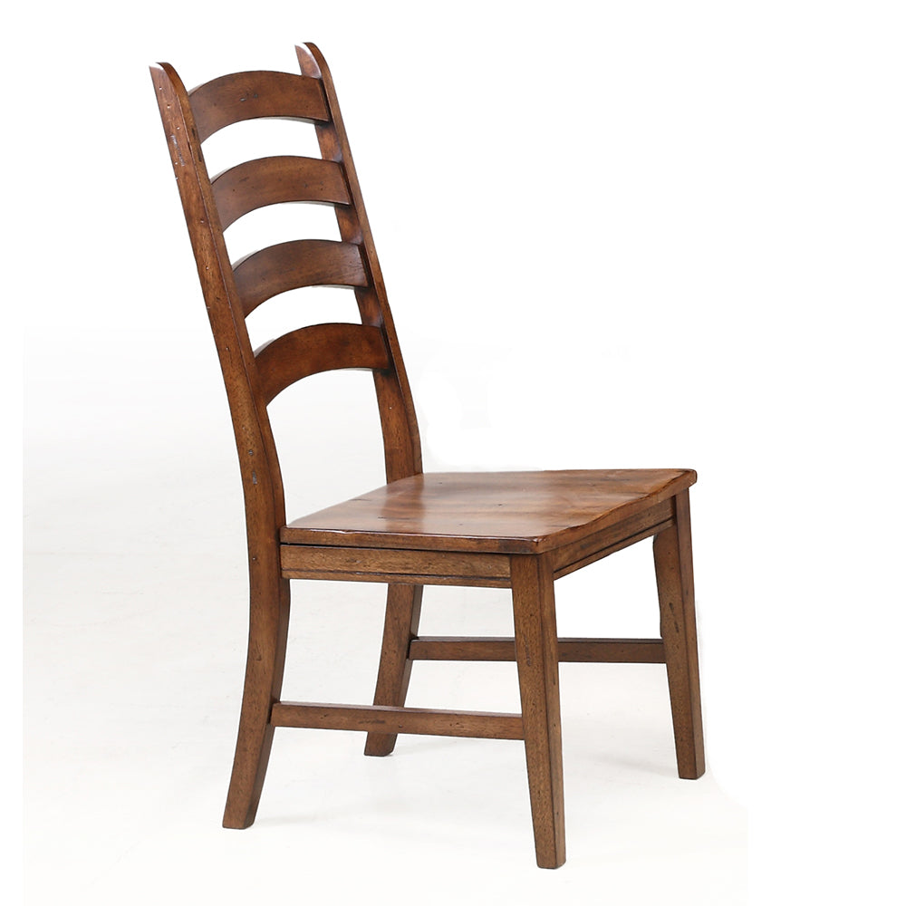 Toluca Dining Ladderback Side Chair With Wood Seat