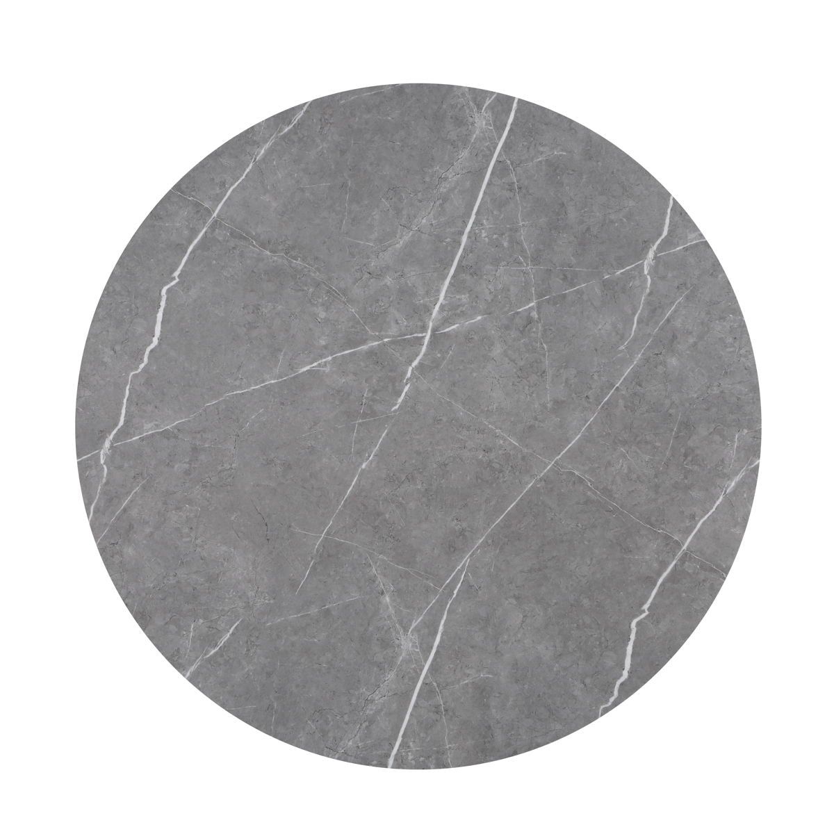 Amy - Round Faux-Marble Dining Table - Gray
