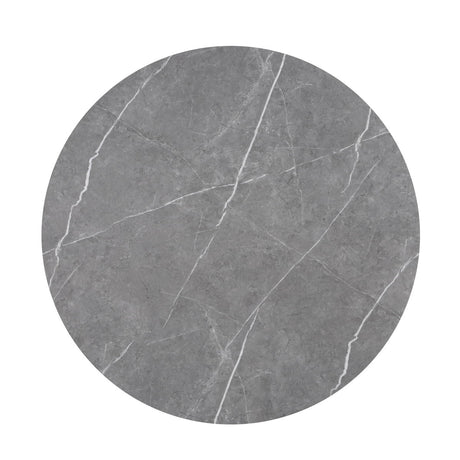 Amy - Round Faux-Marble Dining Table - Gray