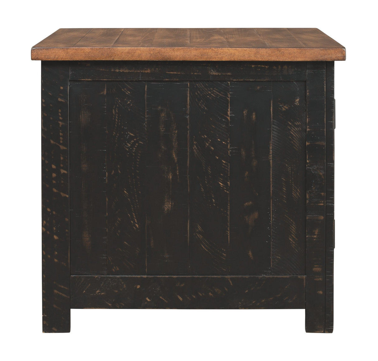 Valebeck - Rectangular End Table - Black / Brown