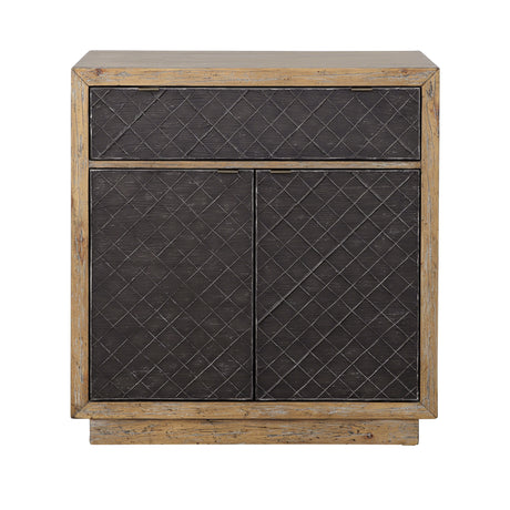 Tyler - One Drawer Two Door Cabinet - Natural / Black