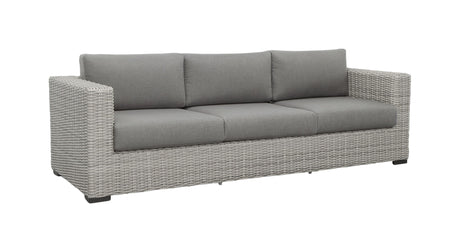 Blakley - Outdoor Sofa With Half Round Wicker - Gray