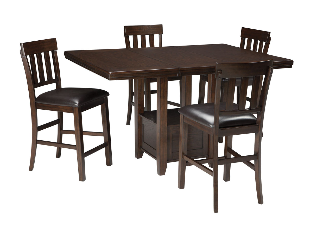 Haddigan - Rectangular Dining Room Counter Extension Table - Dark Brown