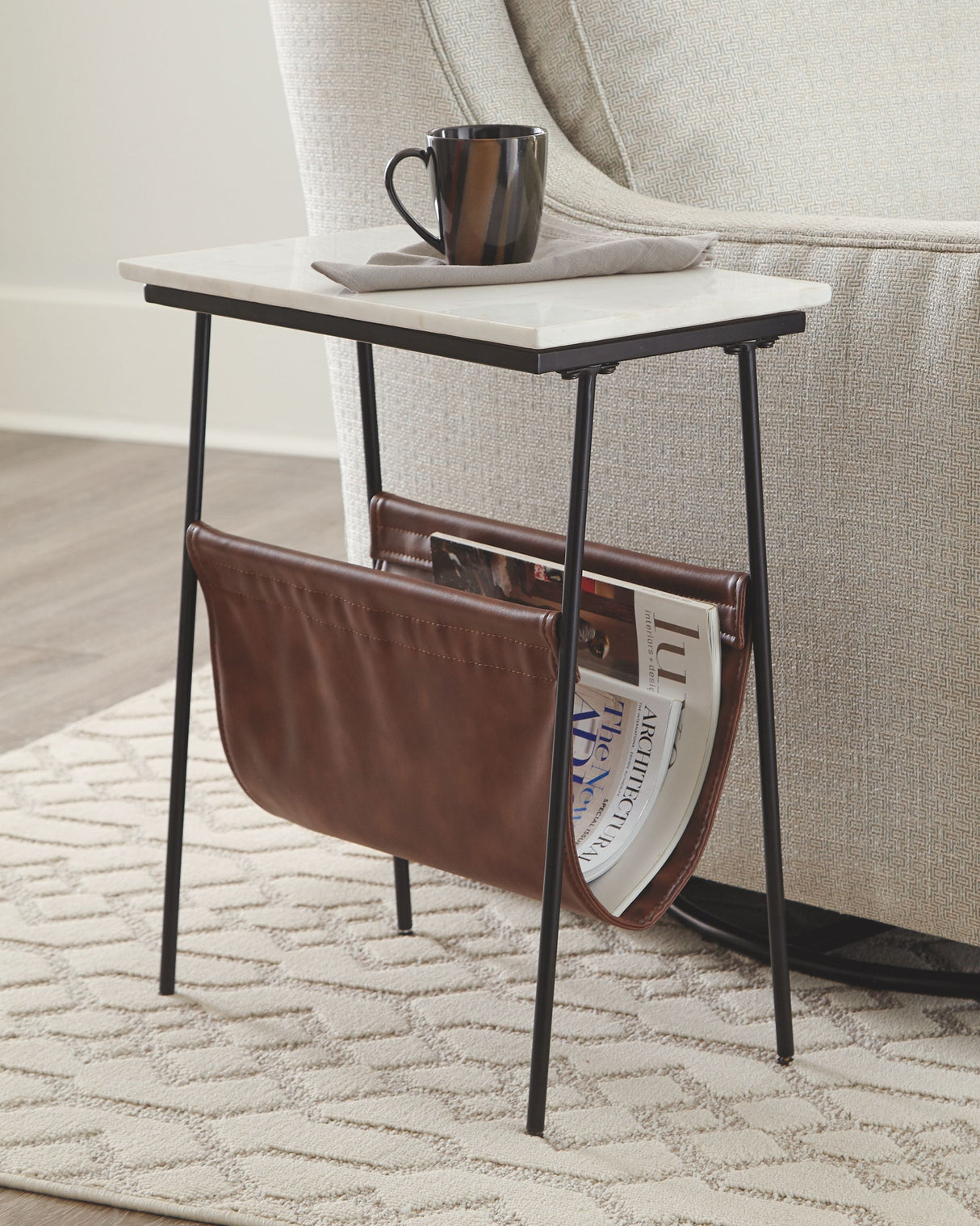 Etanbury - Accent Table - Brown / Black / White
