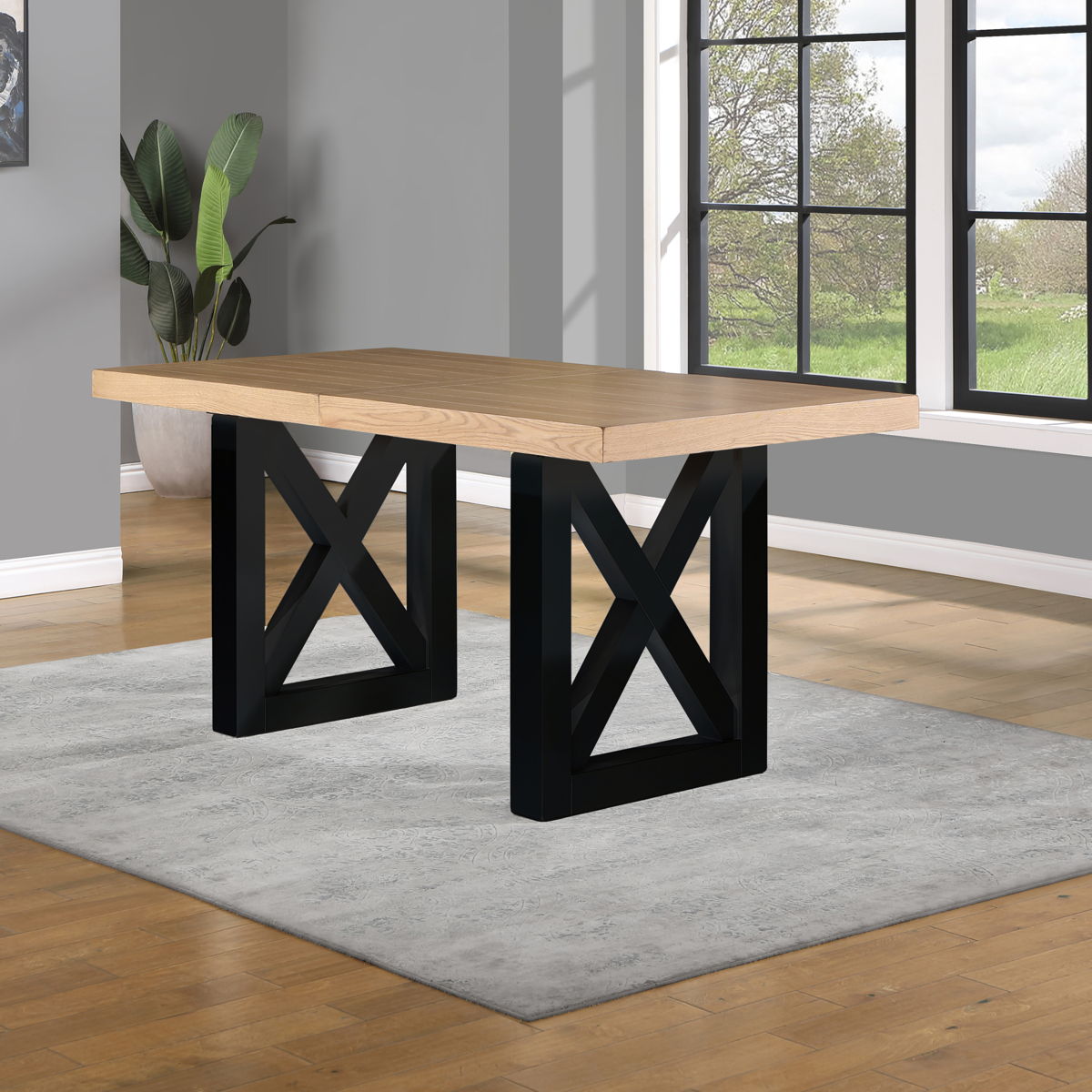 Magnolia - 5 Piece Counter Table Dining Set - Black / Light Brown