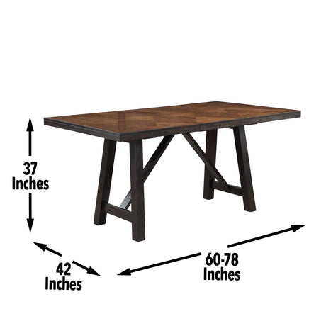 Halle - Counter Table With 18" Leaf - Dark Brown