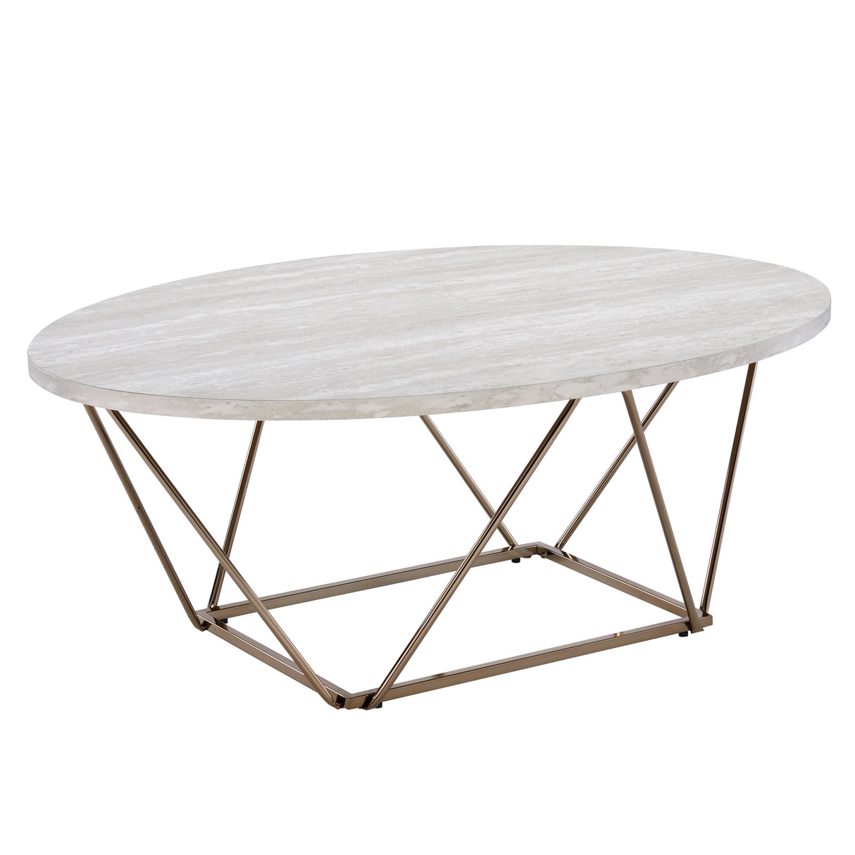 Rowyn - 3 Piece Table Set, Faux Marble Paper Top - White