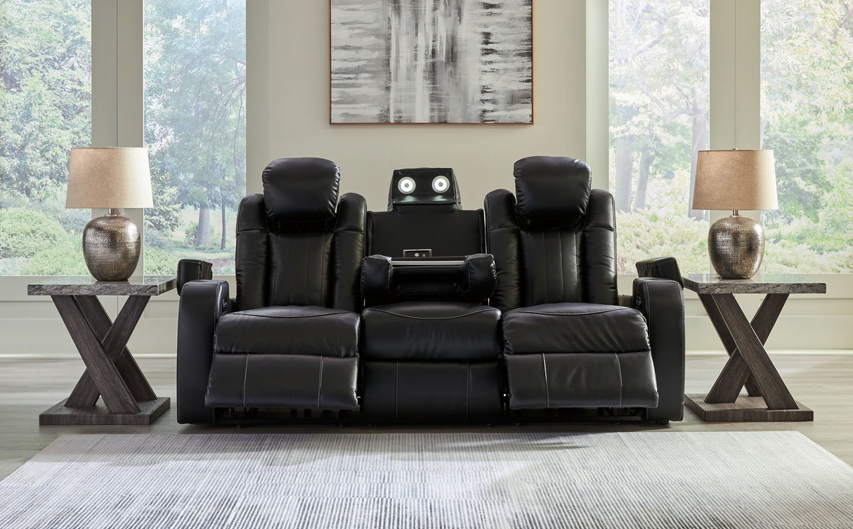 Caveman Den - Power Reclining Sofa With Adj Headrest - Midnight