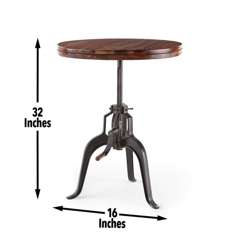 Sparrow - Round Crank Table - Dark Brown
