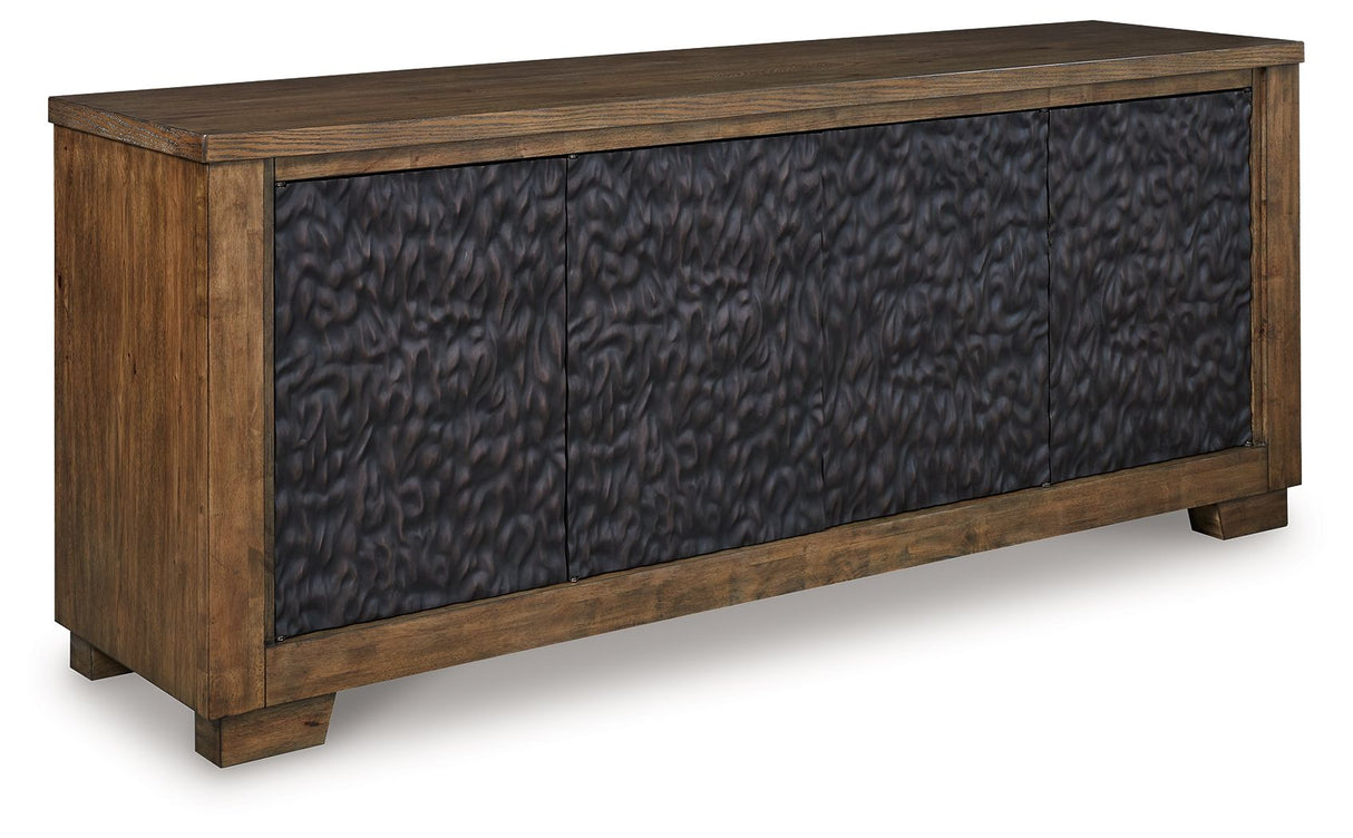 Rosswain - Extra Large TV Stand - Warm Brown