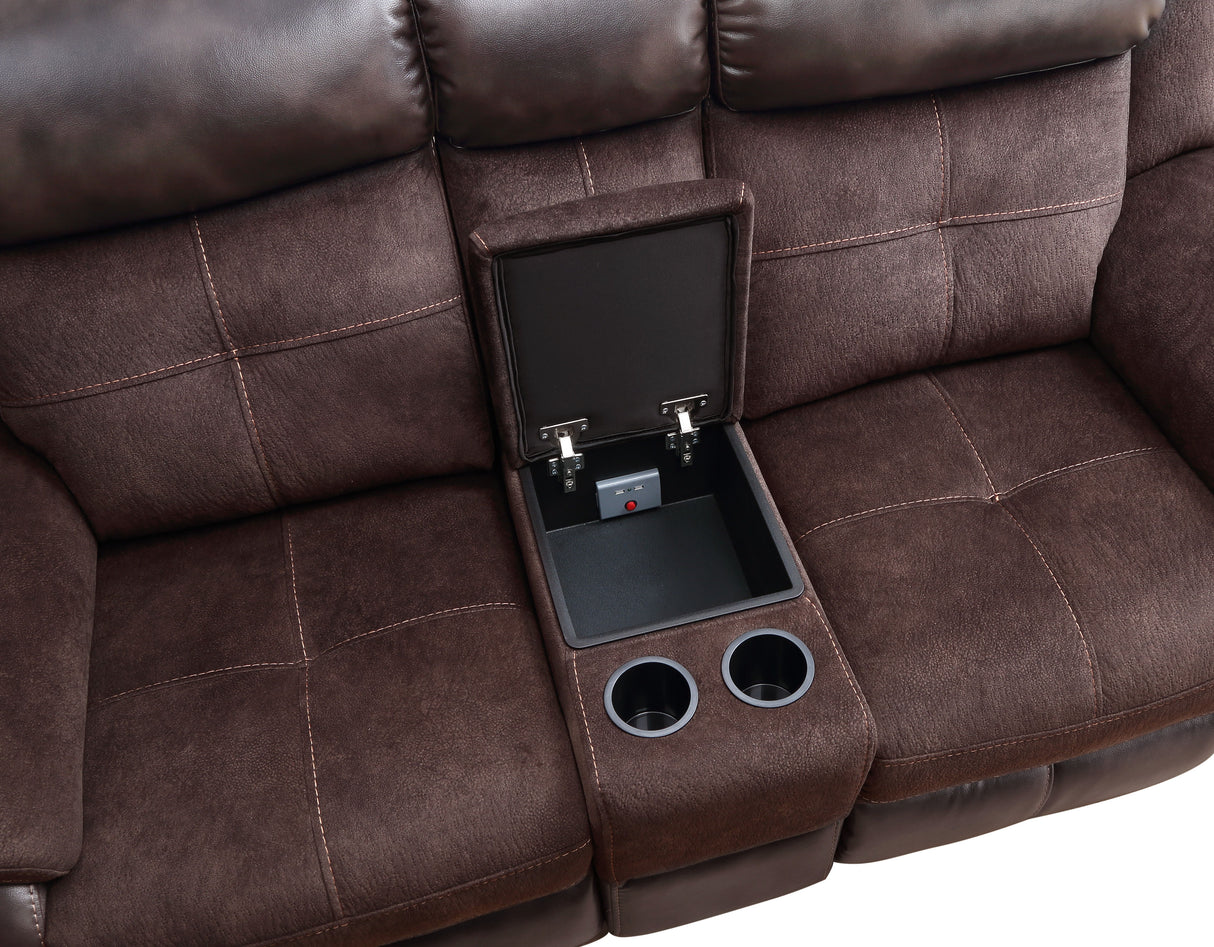 Pueblo - Manual Recliner Console - Dark Brown