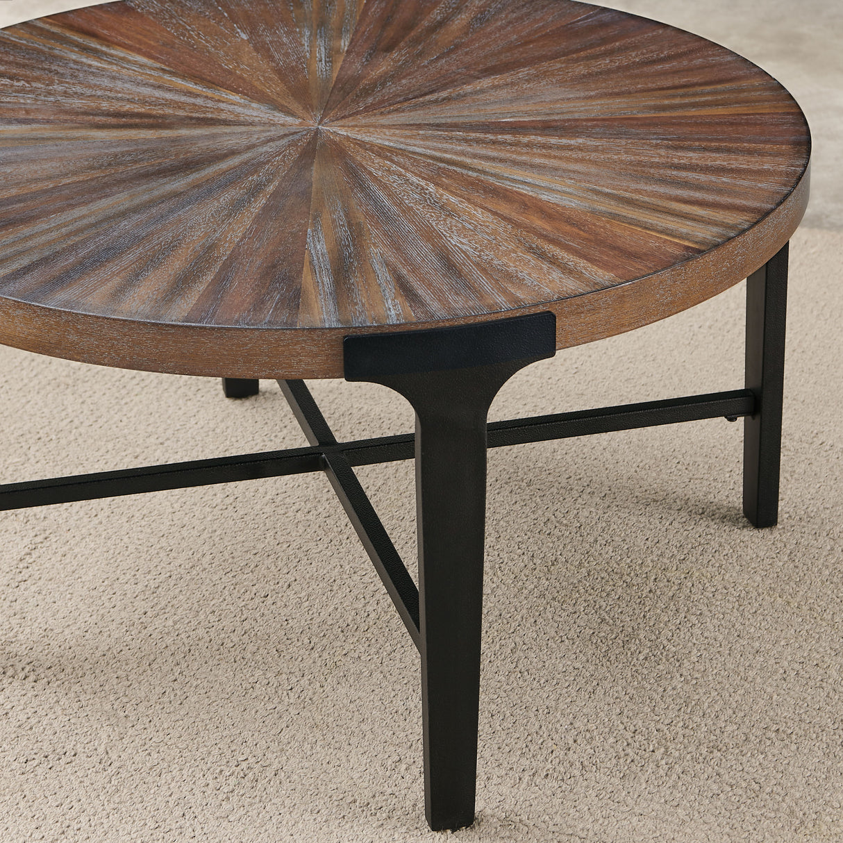Chevron - Round Cocktail Table - Brown