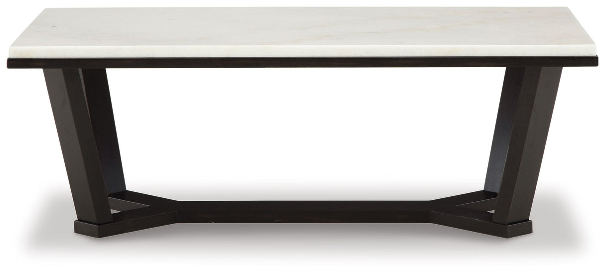 Fostead - Rectangular Cocktail Table - White / Espresso