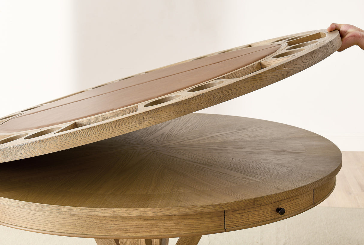 Rylie - 6 Piece Dining Set (Game Top Counter Table & 4 Counter Chairs) - Sand / Brown