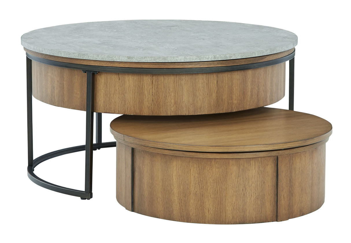 Fridley - Nesting Cocktail Tables (Set of 2) - Gray / Brown / Black