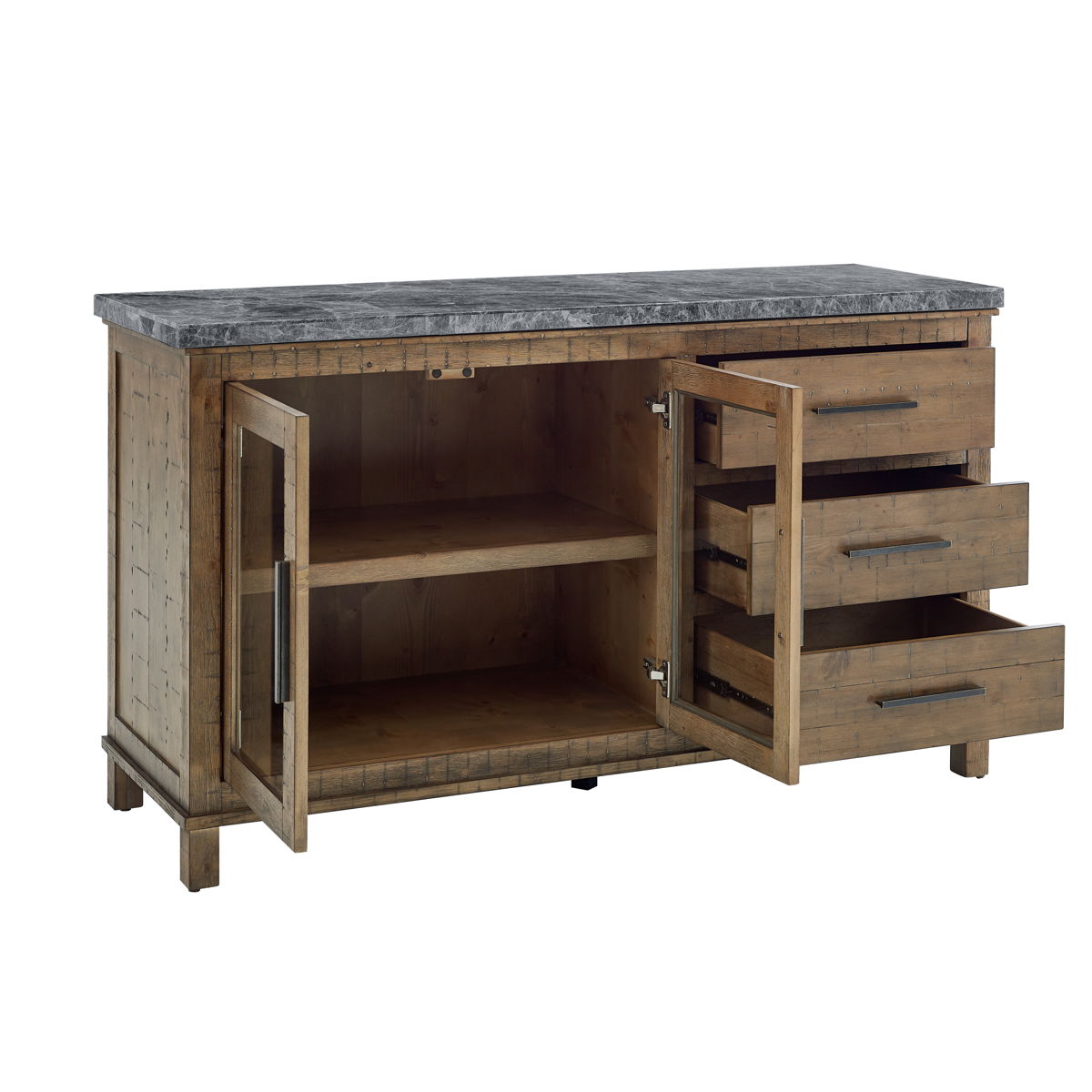 Grayson - Gray Marble Server - Light Brown