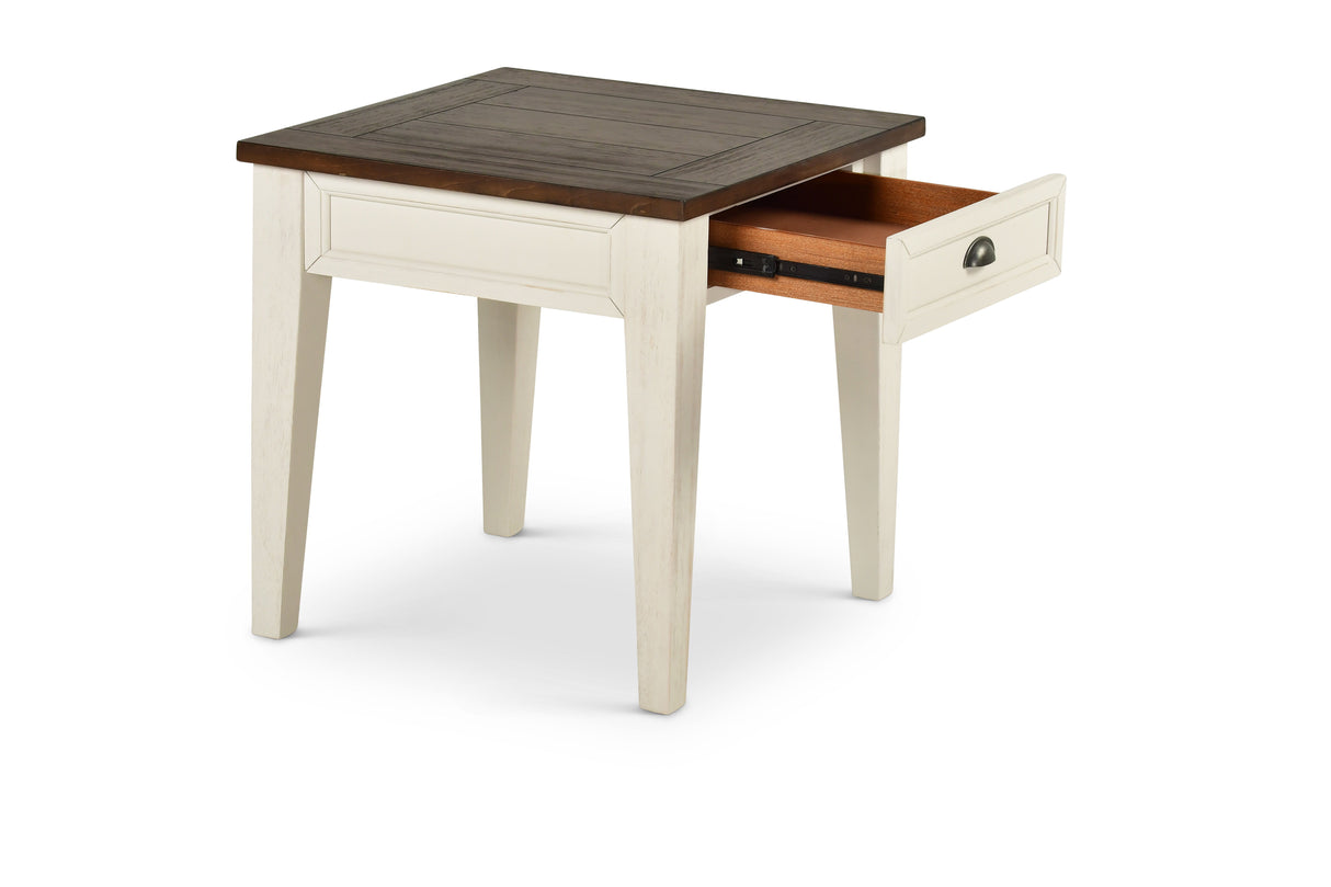 Cayla - End Table - Dark Oak / White