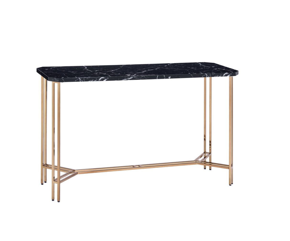 Daxton - Faux Marble Top Sofa Table - Black