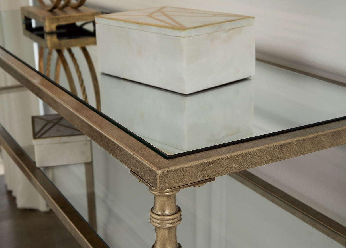 Cloverty - Sofa Table - Aged Gold Finish