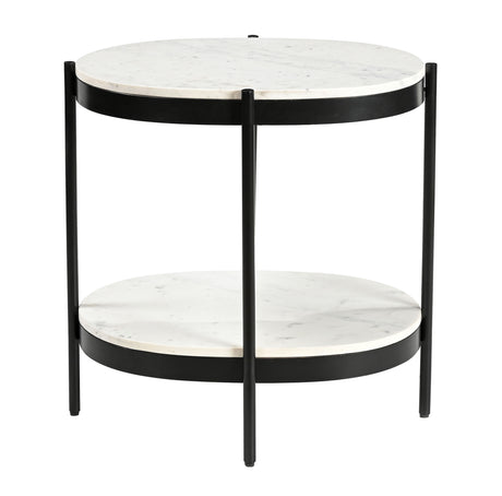 Gorman - Accent Table - Black / White Marble