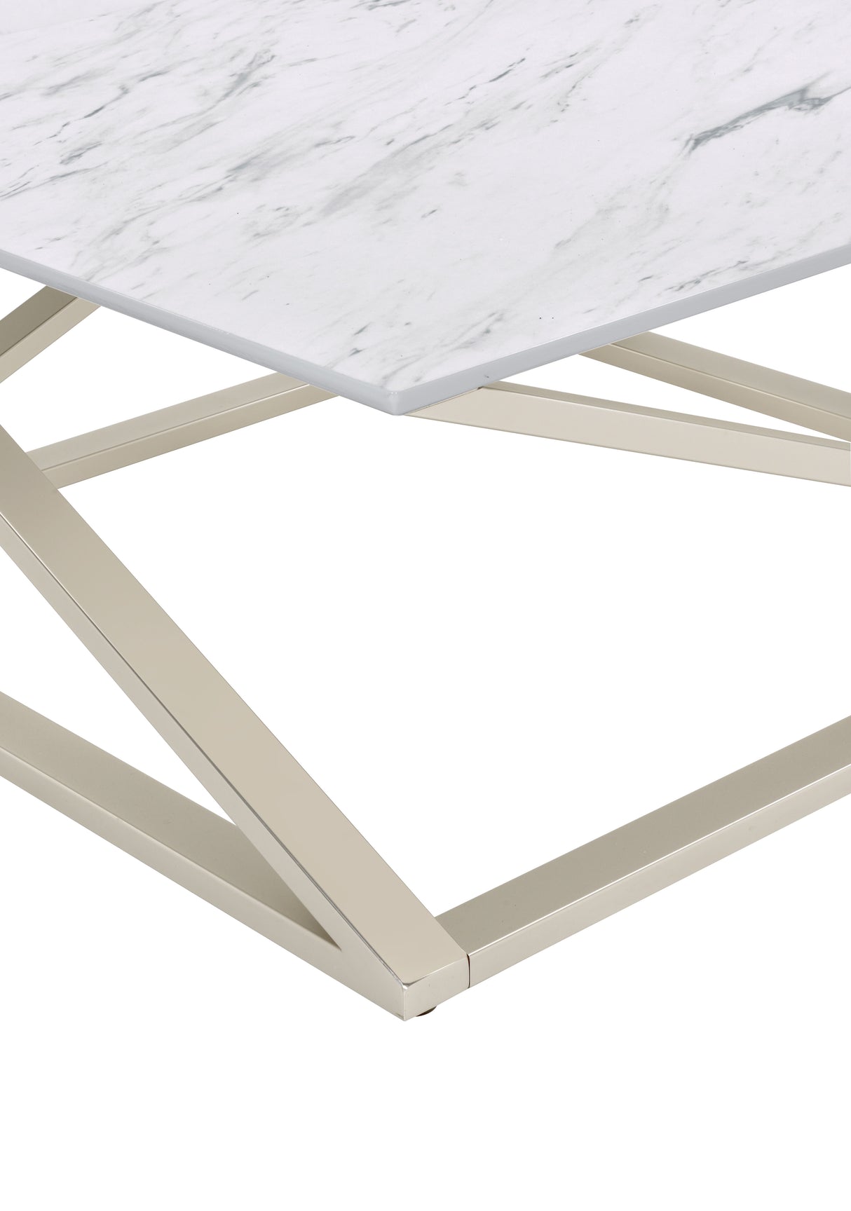 Zurich - Faux White Marble Top Coffee Table - White