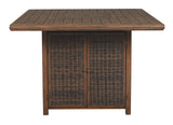 Paradise - Medium Brown - Square Bar Table W/Fire Pit