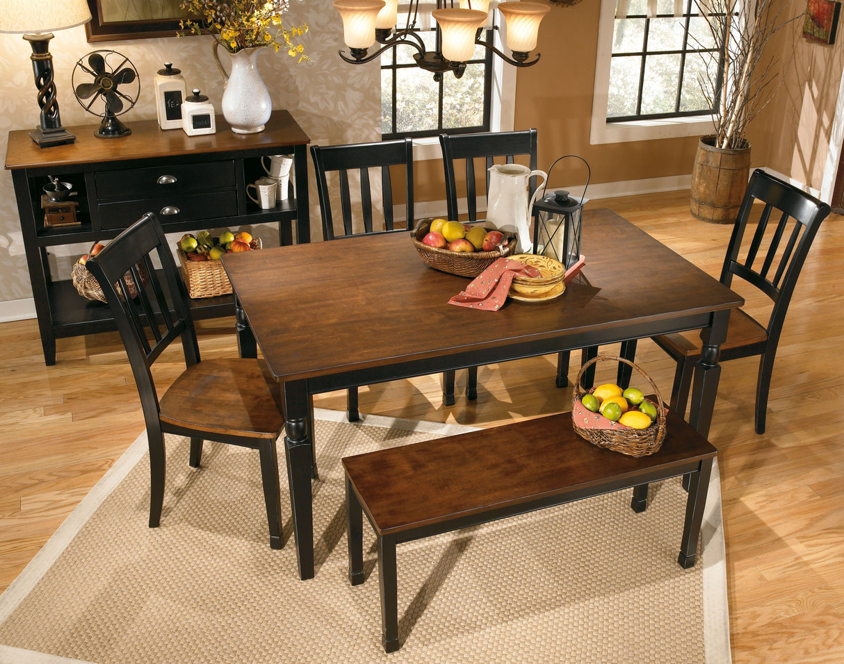 Owingsville - Large Dining Room Bench - Black / Brown