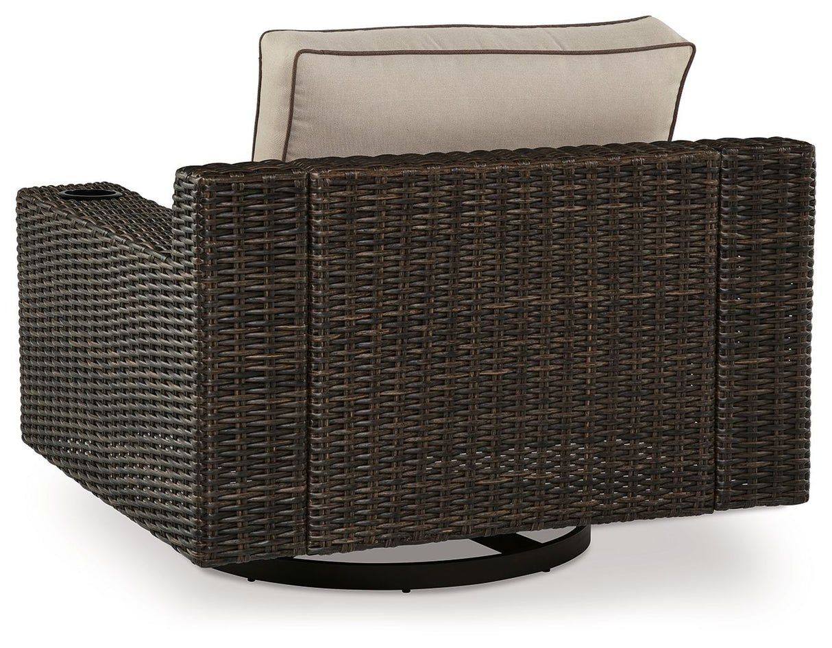 Coastline Bay - Swivel Lounge W/ Cushion - Brown