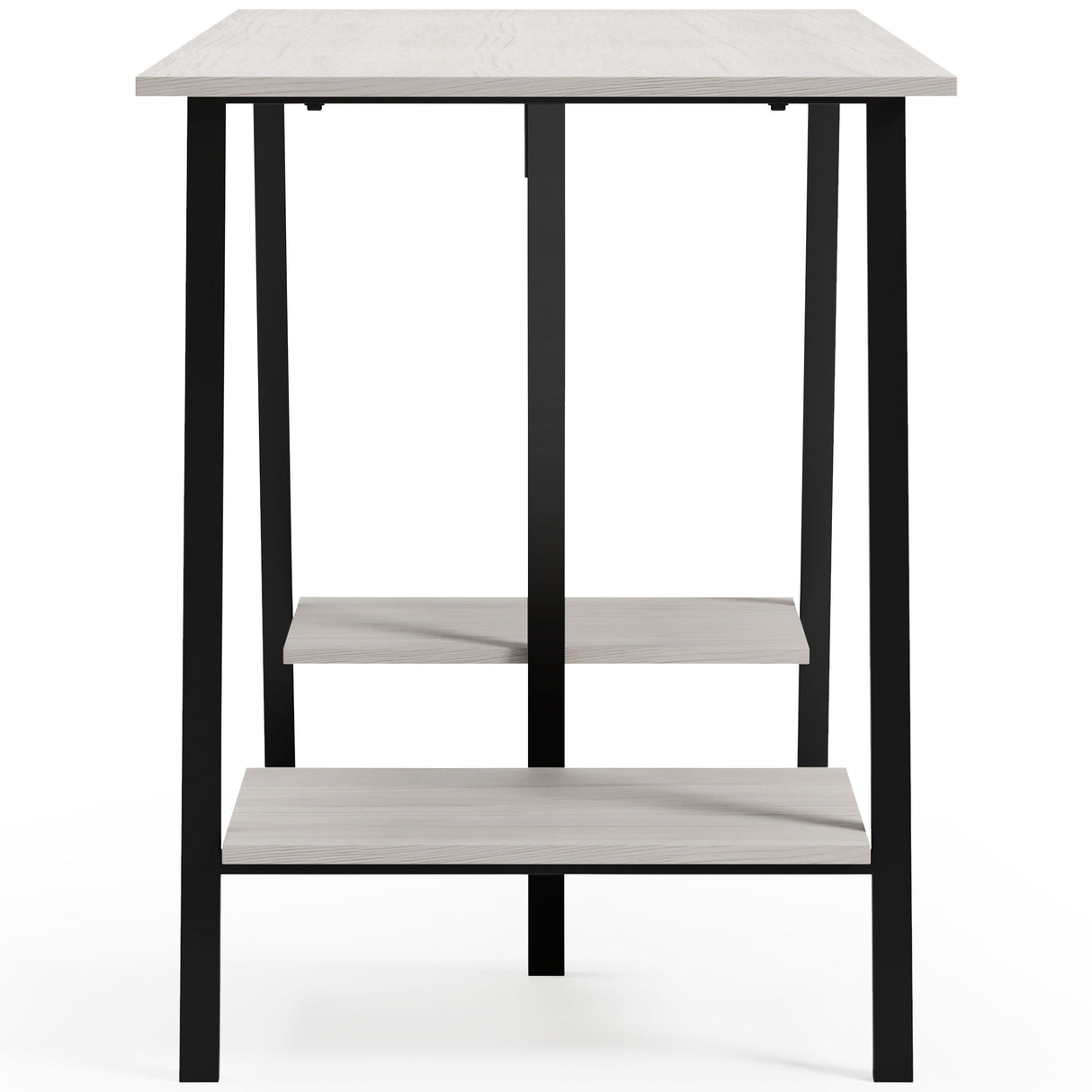 Bayflynn - Home Office Desk - 2 Fixed Shelves - White / Black