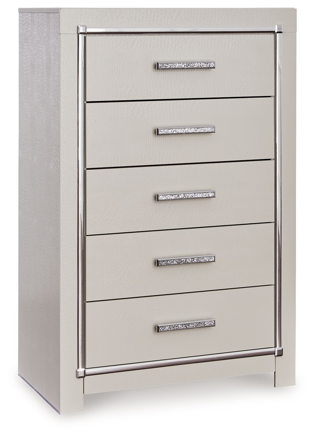 Zyniden - Five Drawer Chest - Silver