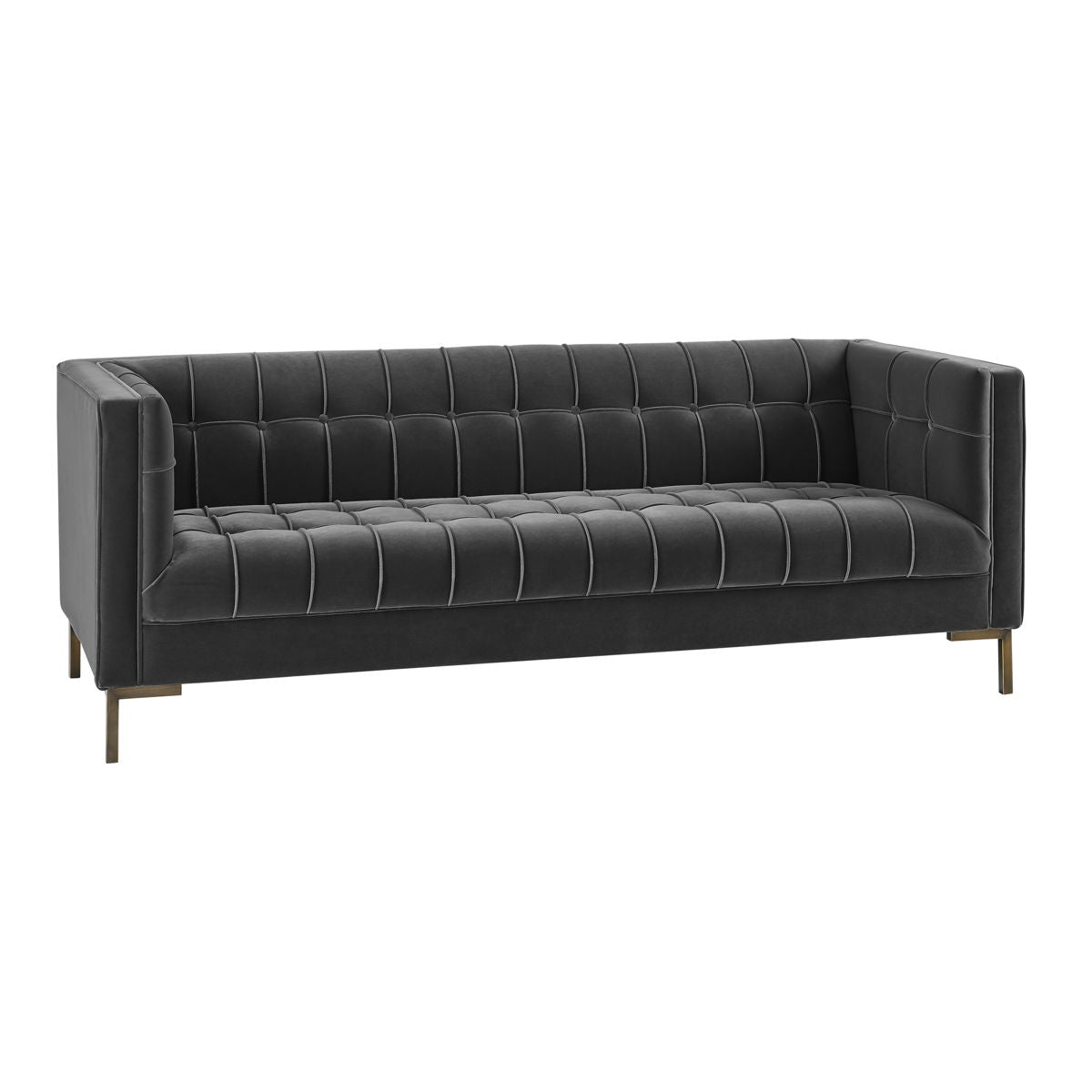 Isaac - Channel Stitch Velvet Sofa