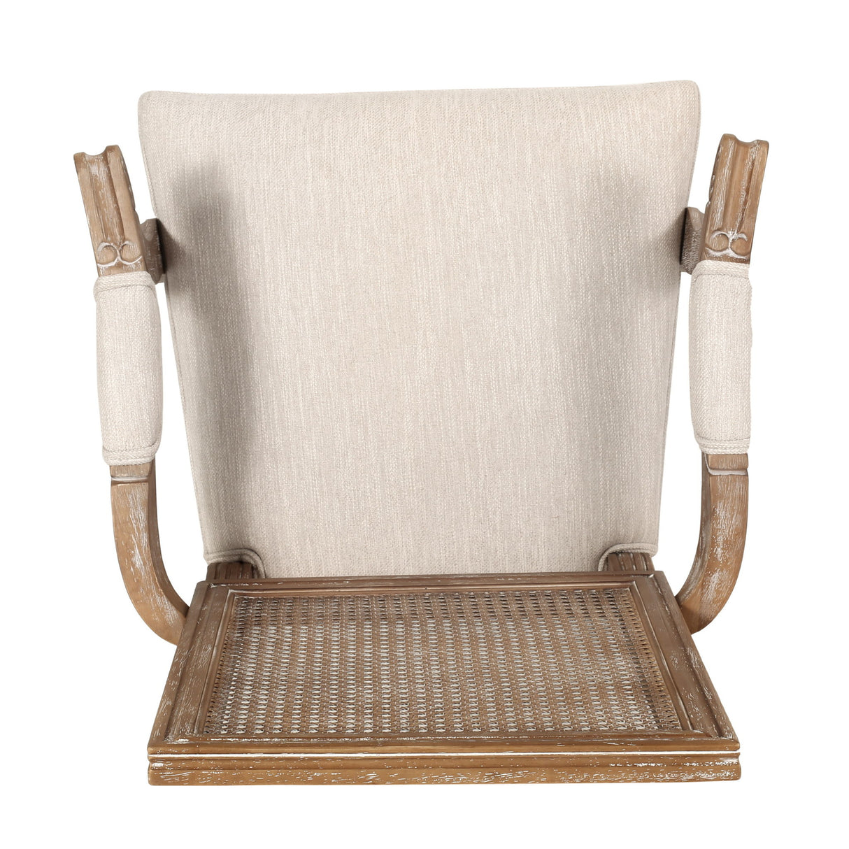 Elegant French Country Style Dining Chair With Cane Backrest