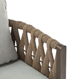 2 Pieces Outdoor Metal Patio Club Chair, Patio Furniture Arm Chair With Cushion, Modern Outdoor Furniture Deep Seating For Porch, Garden, Backyard, Balcony - Brown / Light Gray