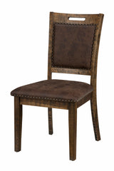 Cannon Valley - Upholstered Back Chair (Set of 2) - Distressed Medium Brown