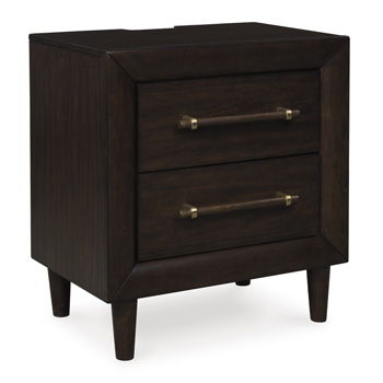 Mallenette - Merlot - Two Drawer Night Stand