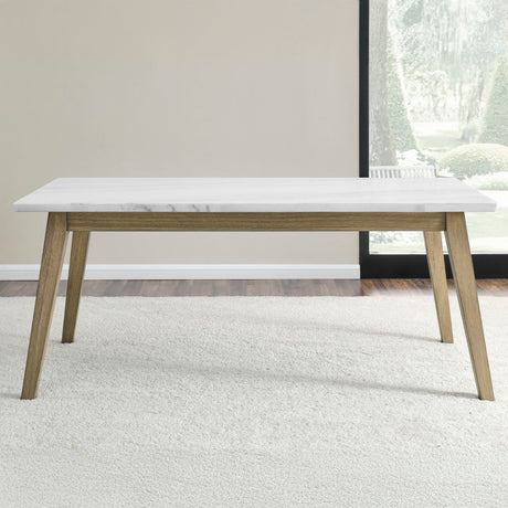 Vida - White Marble Top Dining Table - Dark Brown