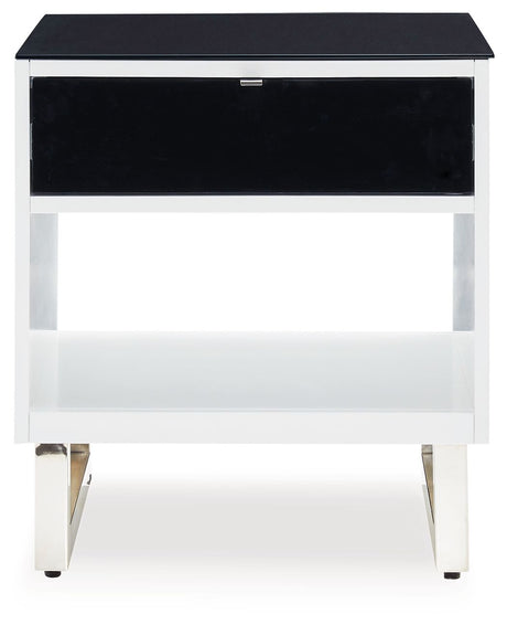 Gardoni - Rectangular End Table - White / Black
