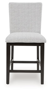 Neymorton - Dark Grayish Brown - 5 Pc. - Rectangular Dining Room Counter Table, 4 Barstools