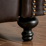 Contemporary Style Push Back Recliner With Button Tufted Stitching And Nailhead Trim