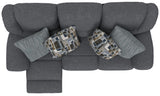 Trifecta - Sofa With 3 Recliners And Drop Down Table - Smoke