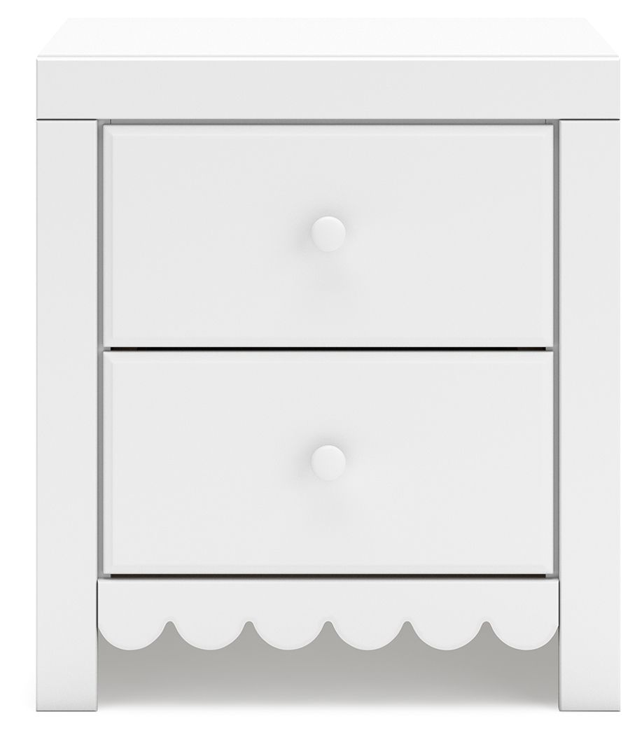 Mollviney - White - Two Drawer Night Stand