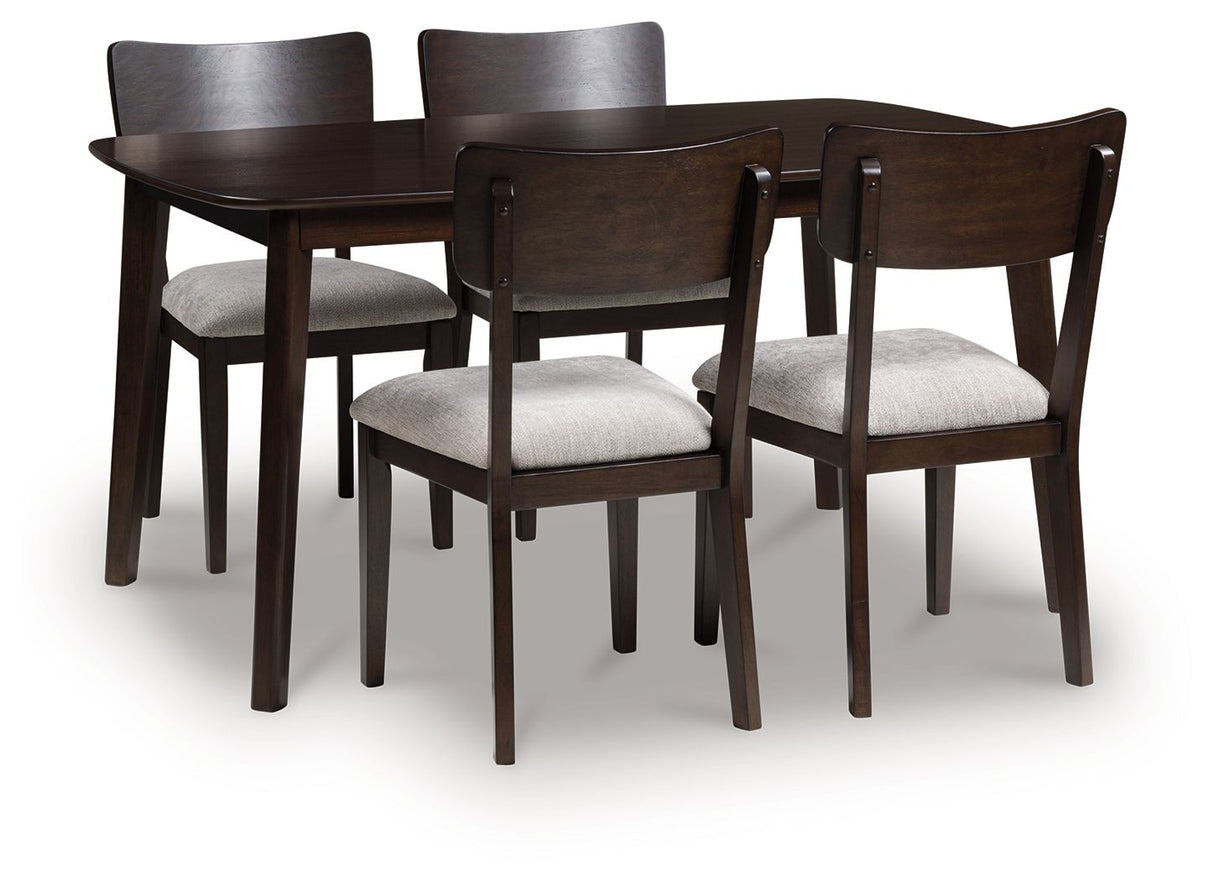 Mallenette - Merlot - Dining Room Table Set (Set of 5)