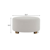 Round Ottoman, Minimalist Footstool - White
