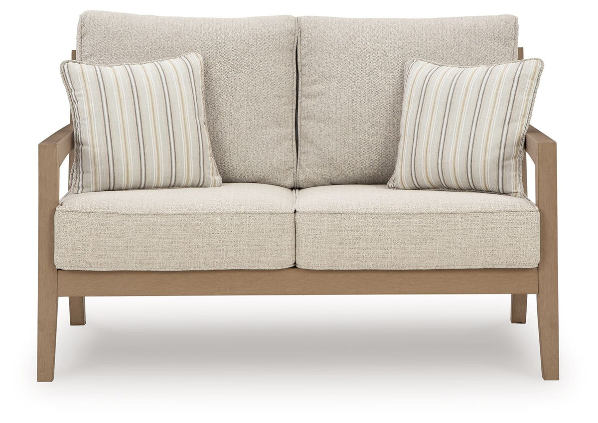 Hallow Creek - Loveseat With Cushion - Driftwood