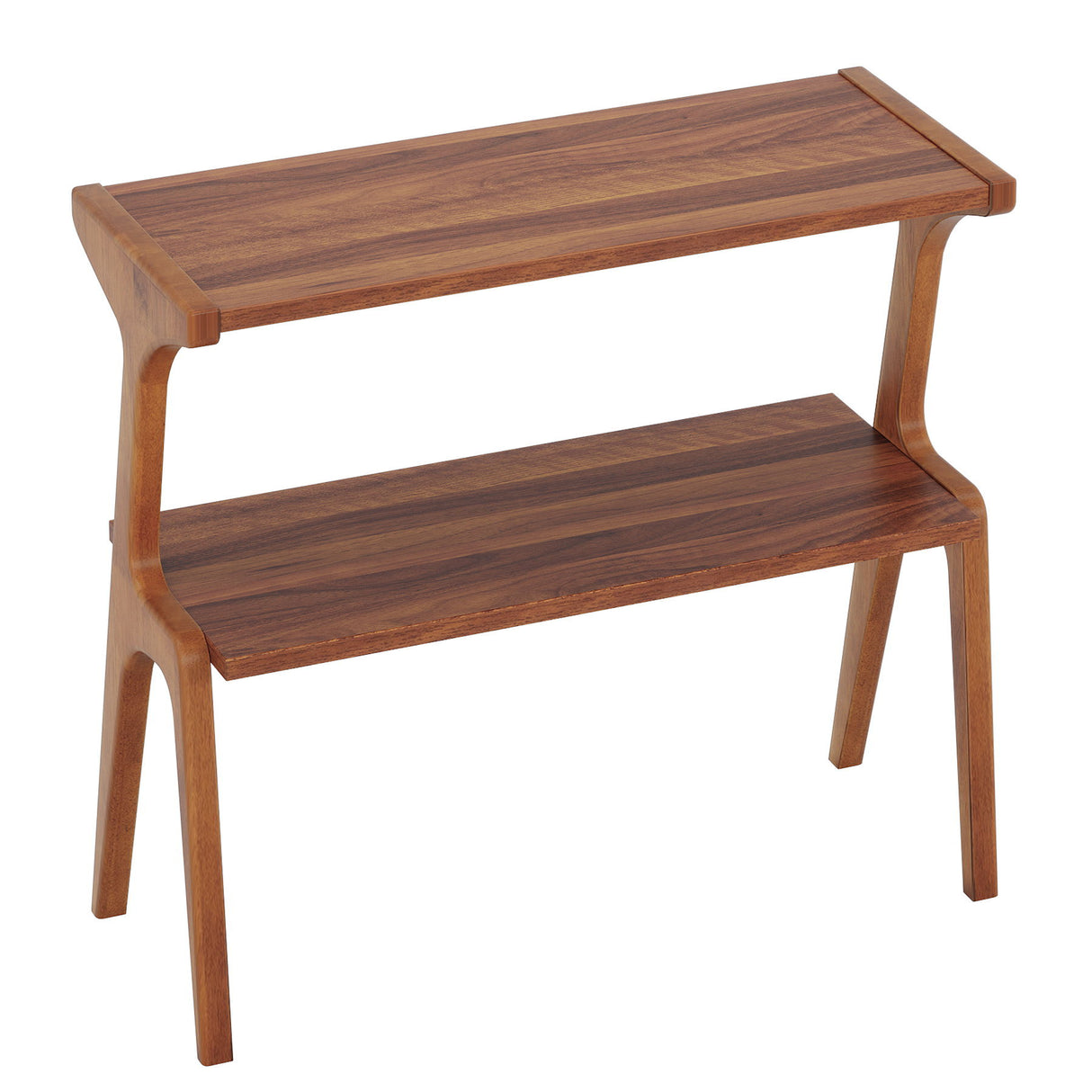 Narrow End Table With 2 Tier Shelf - Cherry